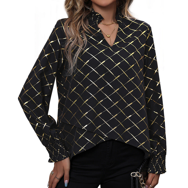 Blouse for women with modern geometric accents and delicate details Lune London