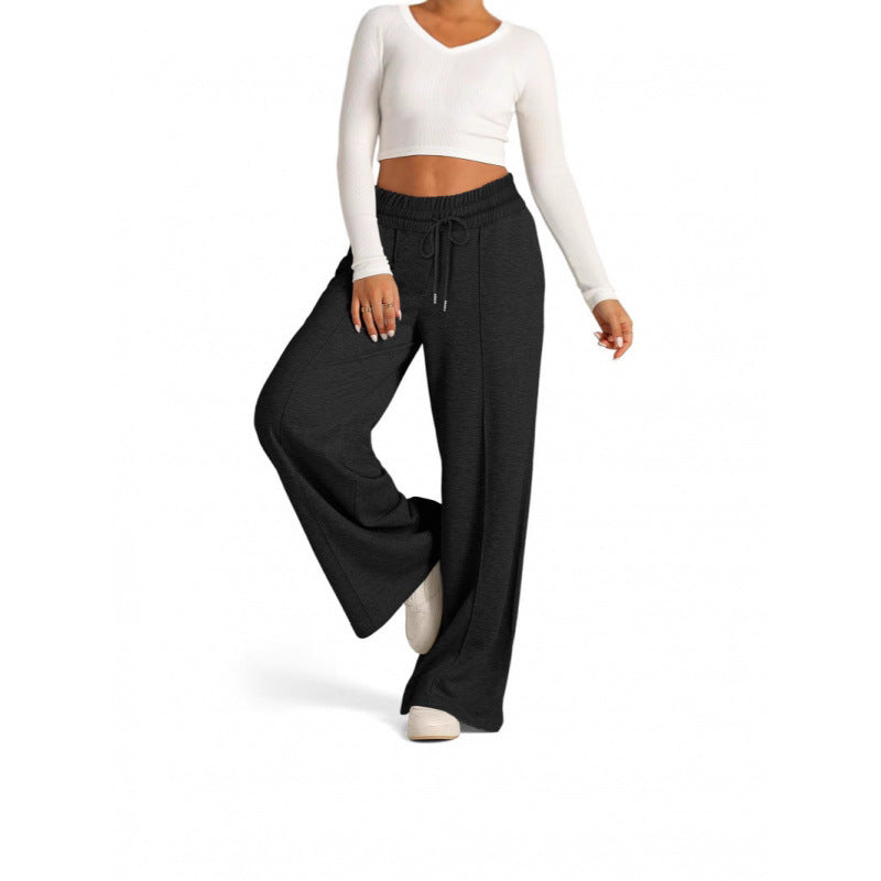 Women’s wide jogging pants with elastic waistband and side pockets Lune London