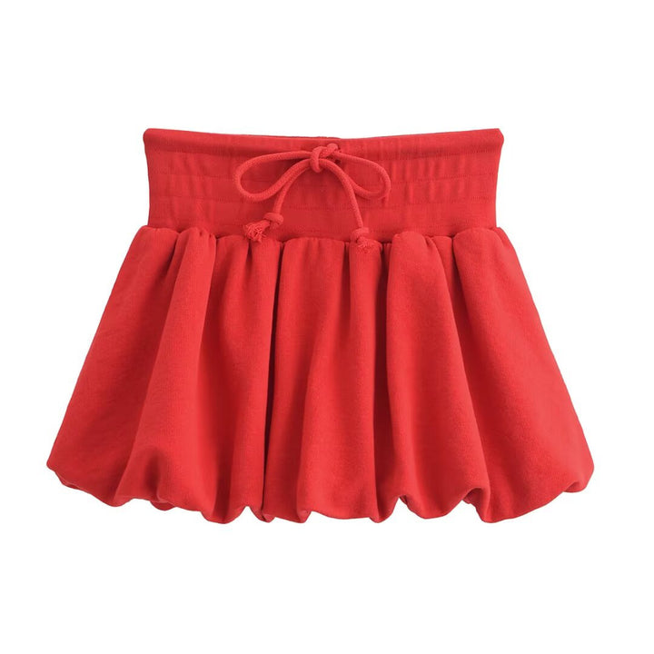 Sporty mini skirt for women with elastic waistband and pretty ruffled design Lune London