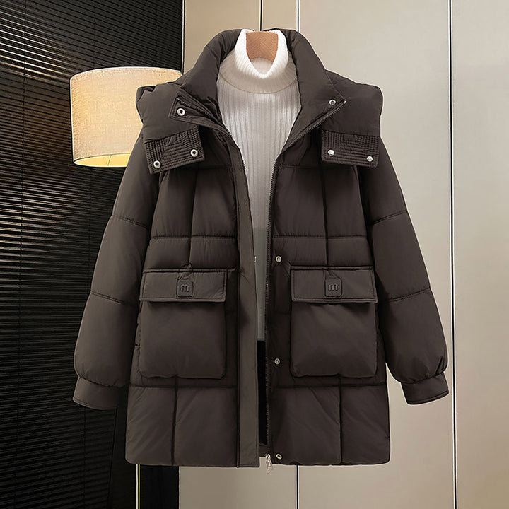Functional and stylish women's winter jacket with pockets and hood Lune London