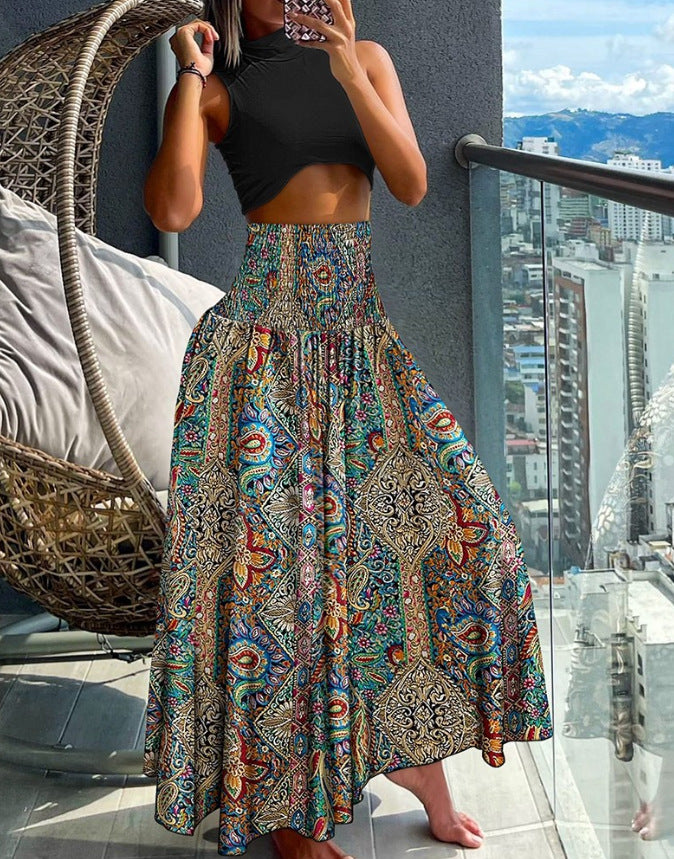 Chic and Stylish Boho Printed Maxi Skirt for Women