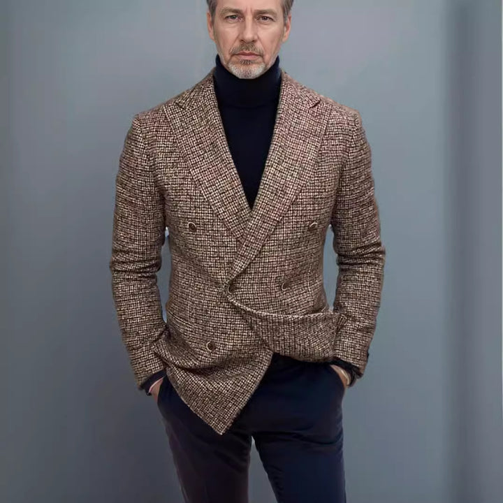 Double-breasted men's blazer in high-quality fabric with modern details Lune London