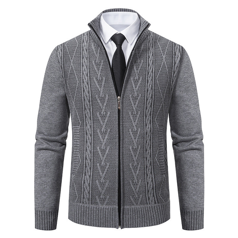 Men's knitted jacket with structured weave Lune London