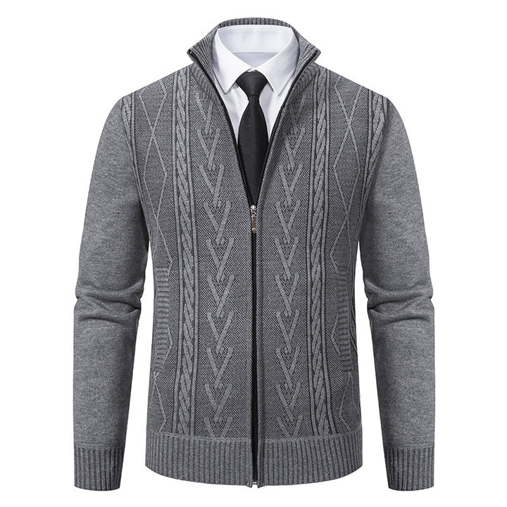Men's knitted jacket with structured weave Lune London