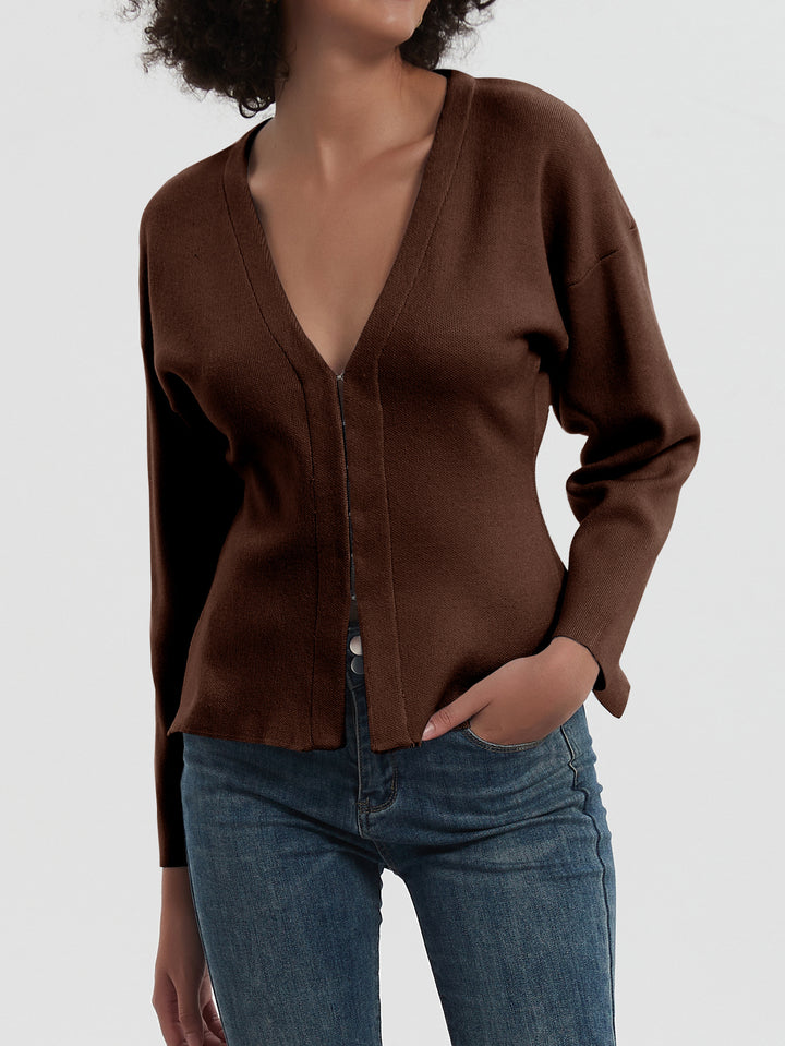 Ladies Chic and Stylish Modern Knit V Cardigan