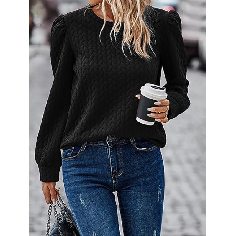 Pull femme avec design texturé doux et manches bouffantes Chic & Stil