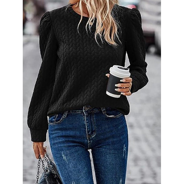 Pull femme avec design texturé doux et manches bouffantes Chic & Stil