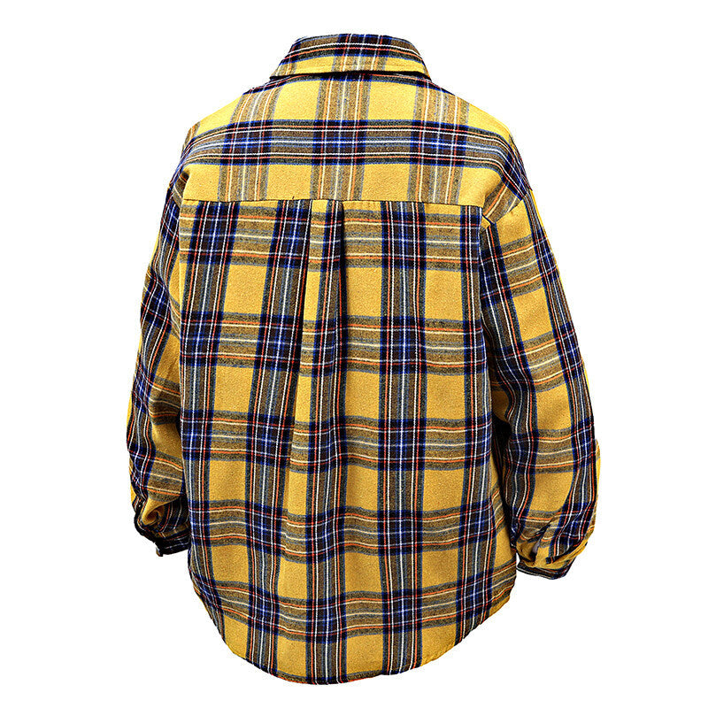 Flannel shirt for men with plaid design and applied chest pocket Lune London