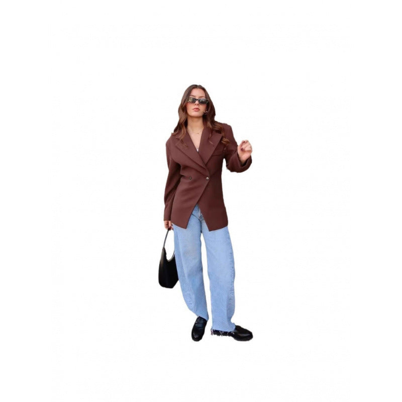 Ladies Elegant Oversized Blazer with Lined Design Lune London