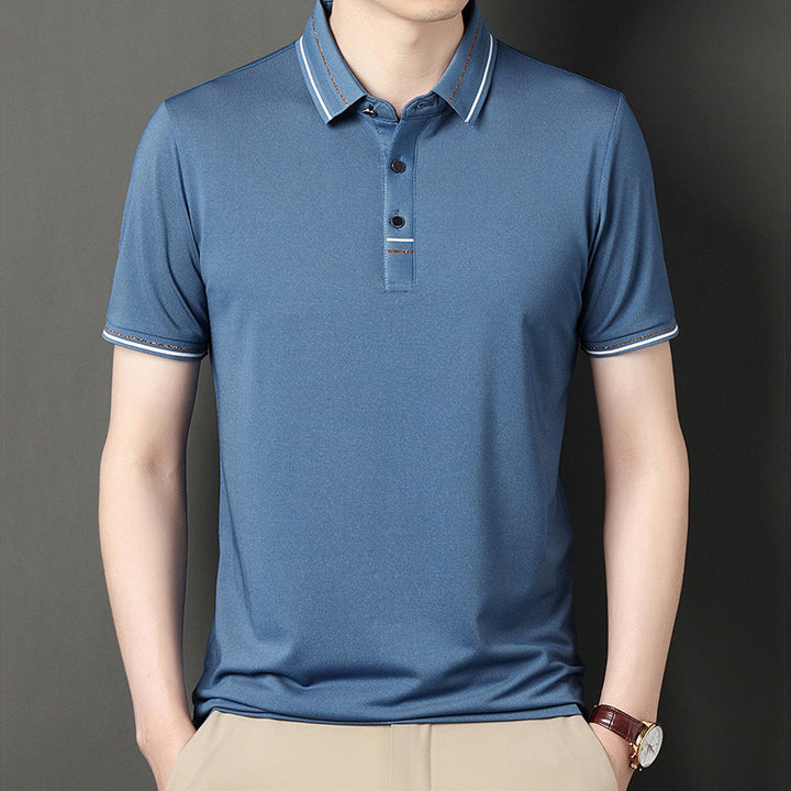 Men's modern polo in textured material with elegant accents Lune London