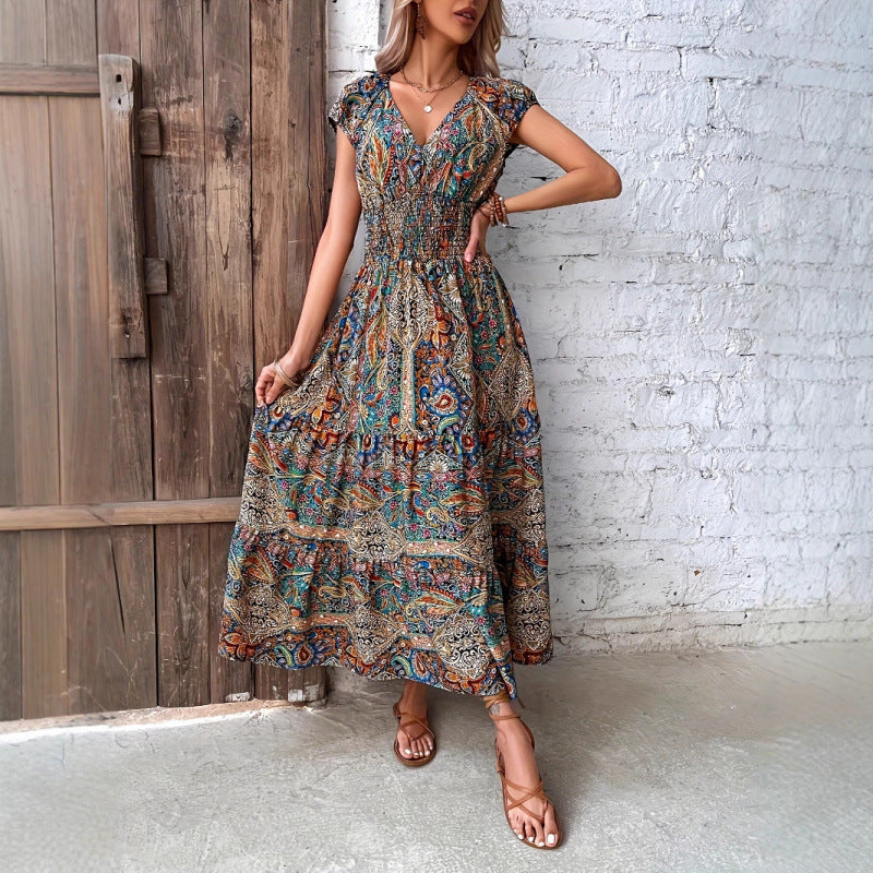 Vintage-inspired bohemian maxi dress for ladies Lune London