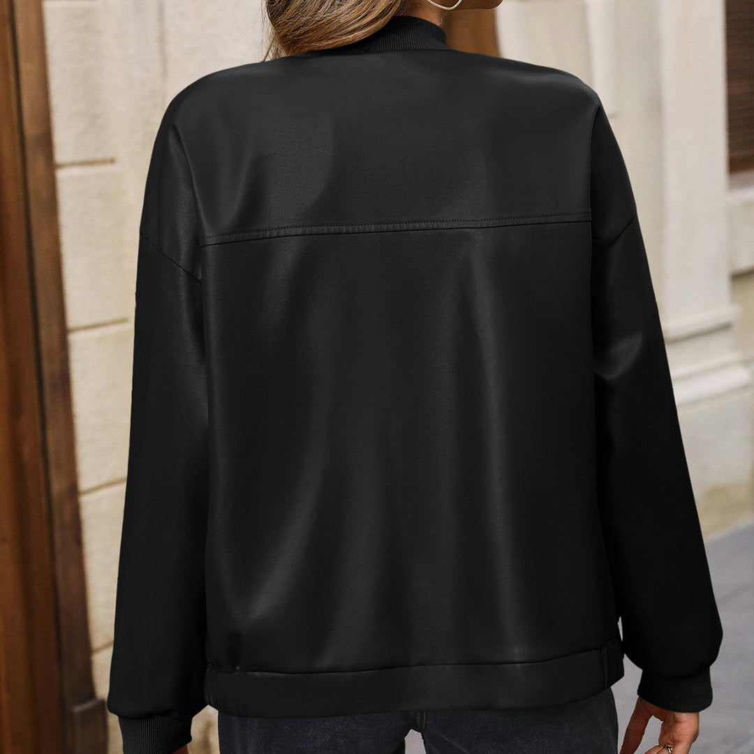 Sporty women's bomber jacket with elastic cuffs and pockets Lune London