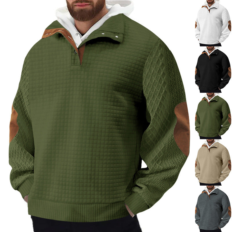 Men's sturdy fleece sweater with high collar and structured design Lune London