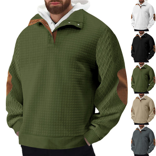 Men's sturdy fleece sweater with high collar and structured design Lune London