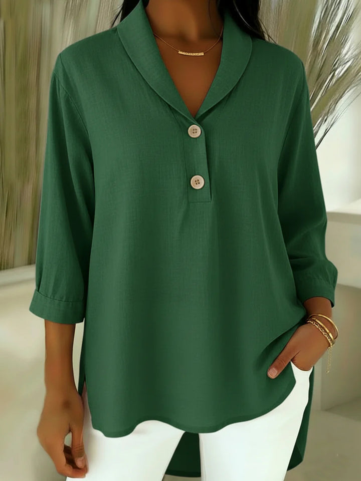 Women Elegant Shirt with Modern Collar and Button Details Lune London