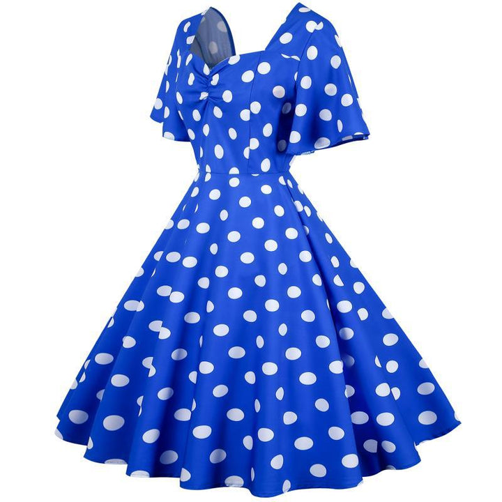 Robe Rockabilly pour femmes avec un motif amusant à pois et un ourlet flottant Chic & Stil