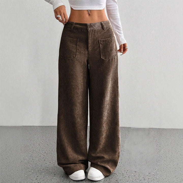 Wide corduroy pants for women with pockets Lune London