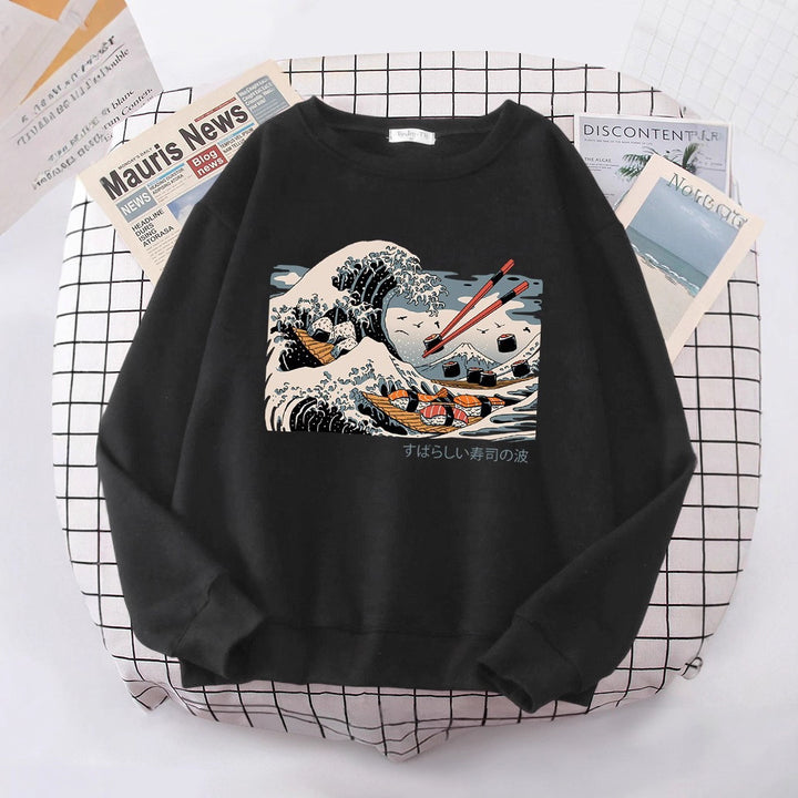 Sweat-shirt femme avec design de vague artistique et coupe confortable Chic & Stil