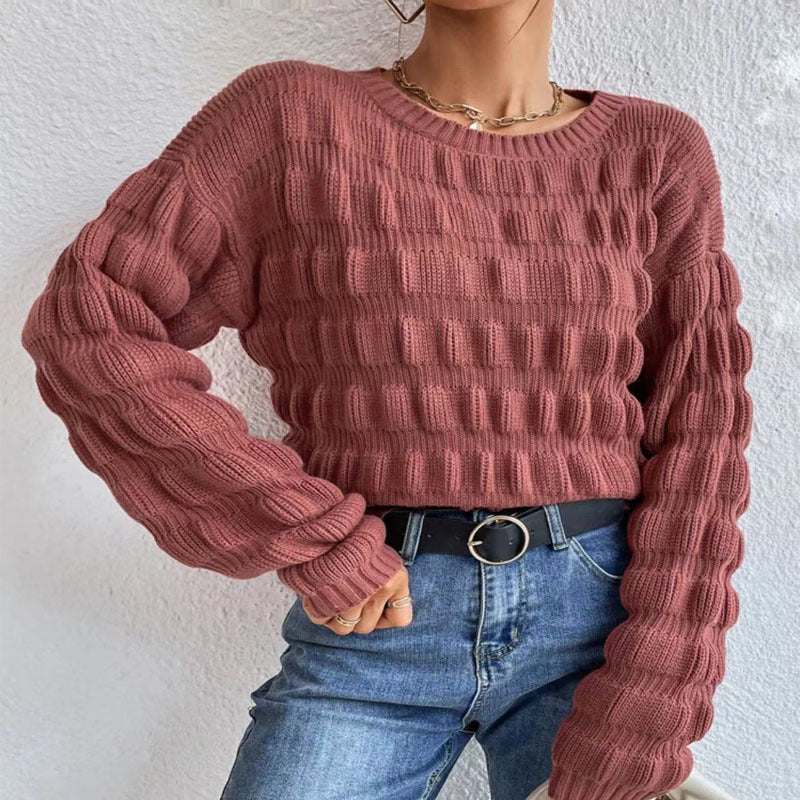 Pull en tricot pour femmes avec un motif à carreaux moderne Lune London