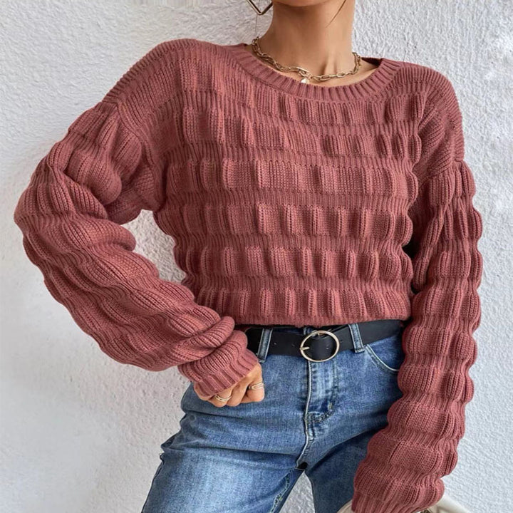 Pull en tricot pour femmes avec un motif à carreaux moderne Lune London