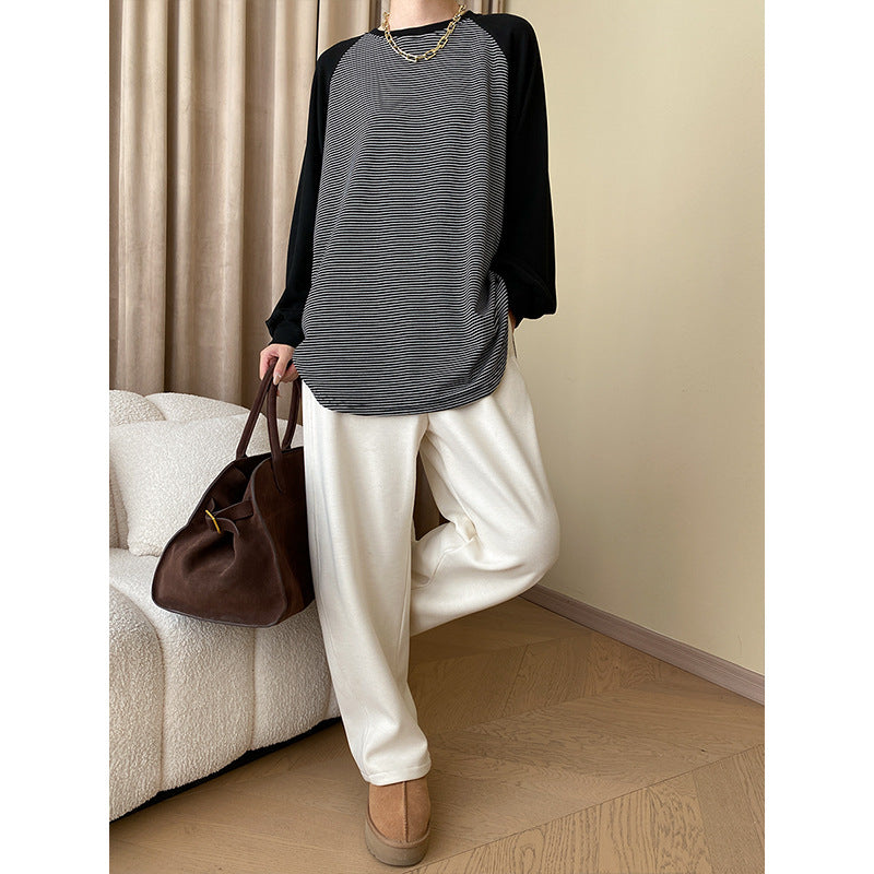 Women's Casual Sweatshirt with Striped Design Chic & Stil