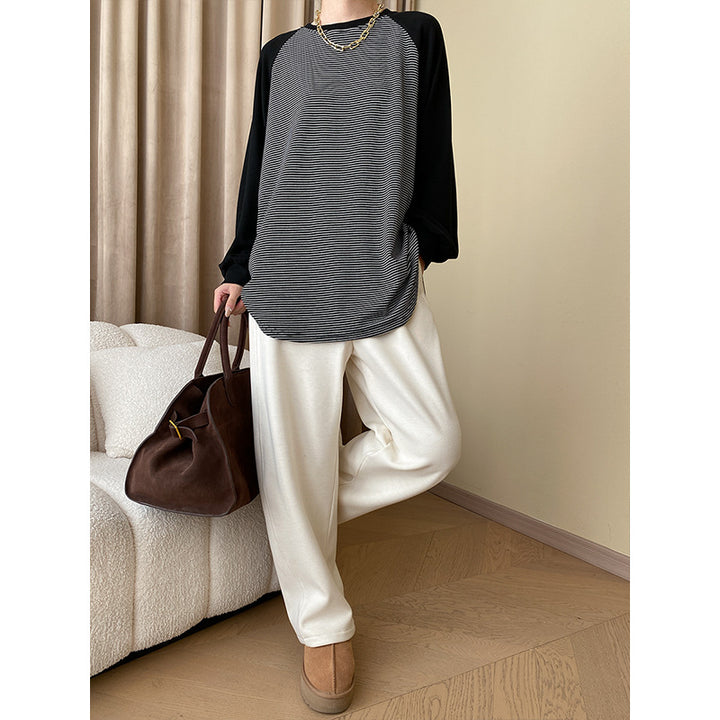 Women's Casual Sweatshirt with Striped Design Chic & Stil