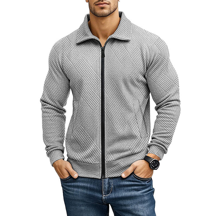 Men's knit jacket with structured design and sporty collar Lune London