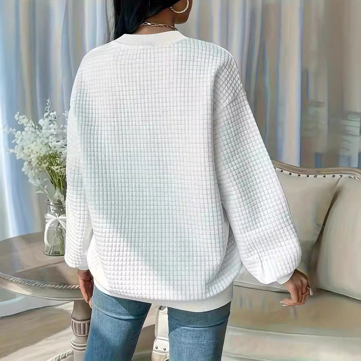 Women's oversized casual sweater with textured design Lune London