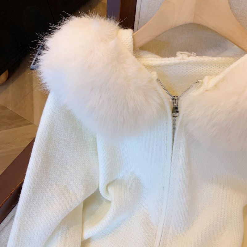 Cardigan pour femme avec col en fausse fourrure amovible Chic & Stil