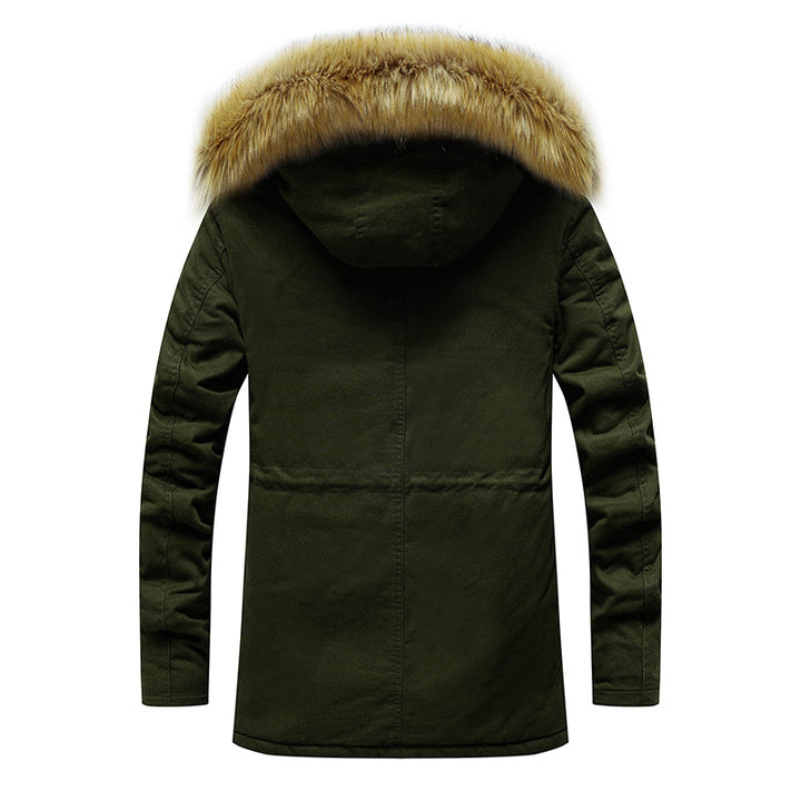 Men's heated winter jacket with removable faux fur collar Lune London
