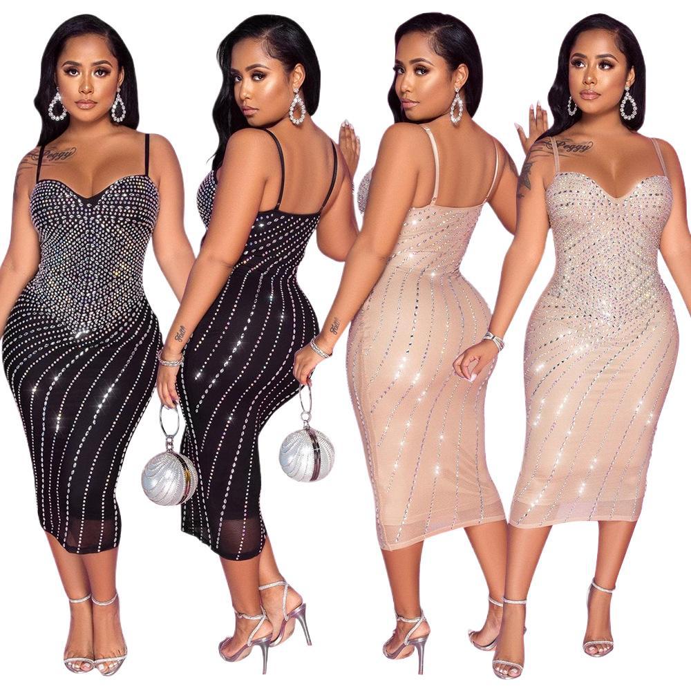 Chic and elegant sparkling bodycon midi dress for women