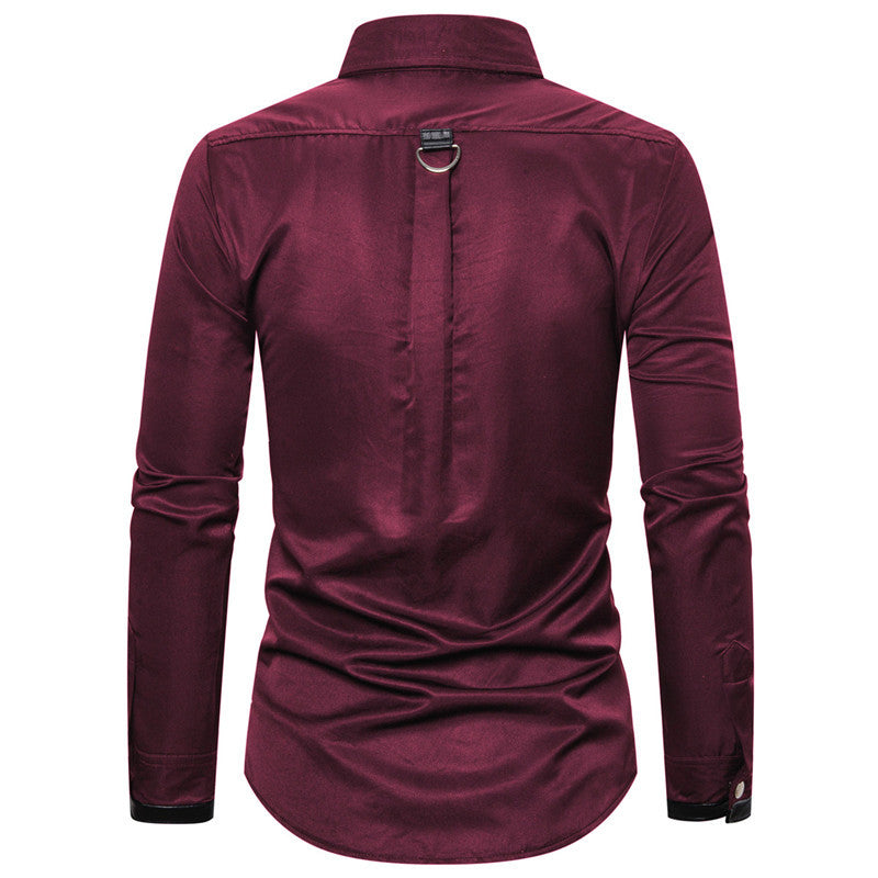 Modern long-sleeve shirt for men with stylish ring detail Lune London