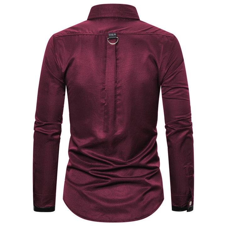 Modern long-sleeve shirt for men with stylish ring detail Lune London