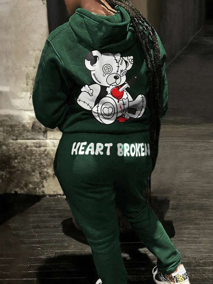 Ladies' hoodie set with unique bear pattern Lune London