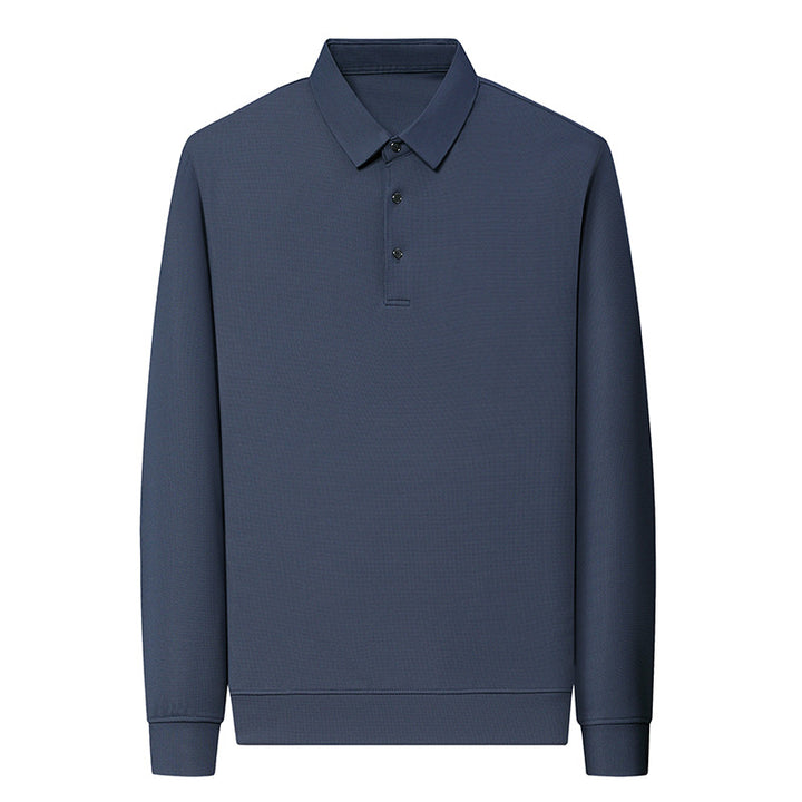 Modern long sleeve polo shirt for men in breathable functional material Lune London
