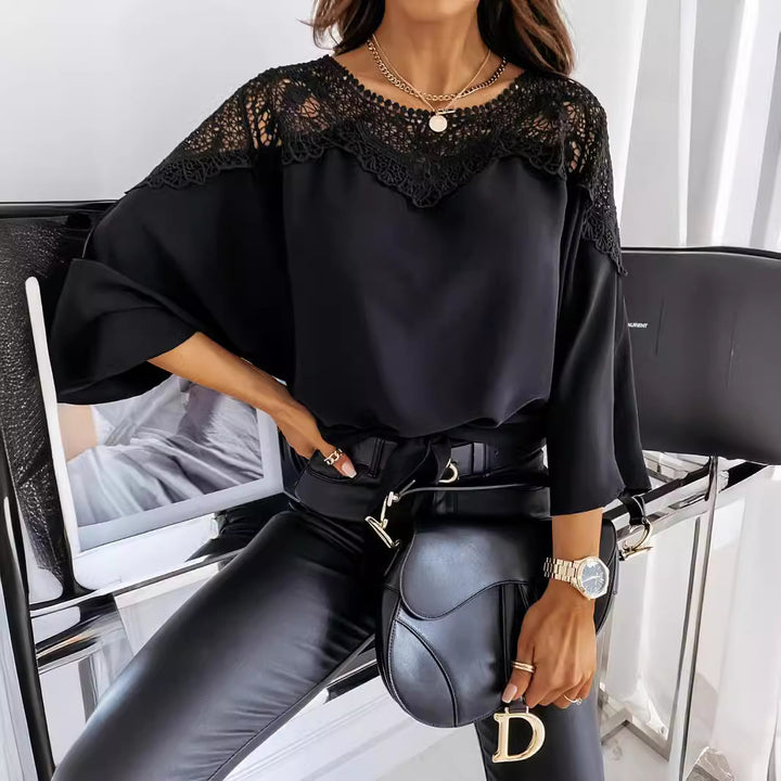 Ladies Elegant blouse with lace part Lune London