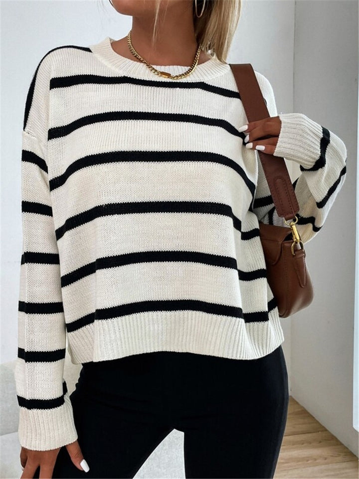 Casual knitted sweater for women with captivating striped patterns Lune London
