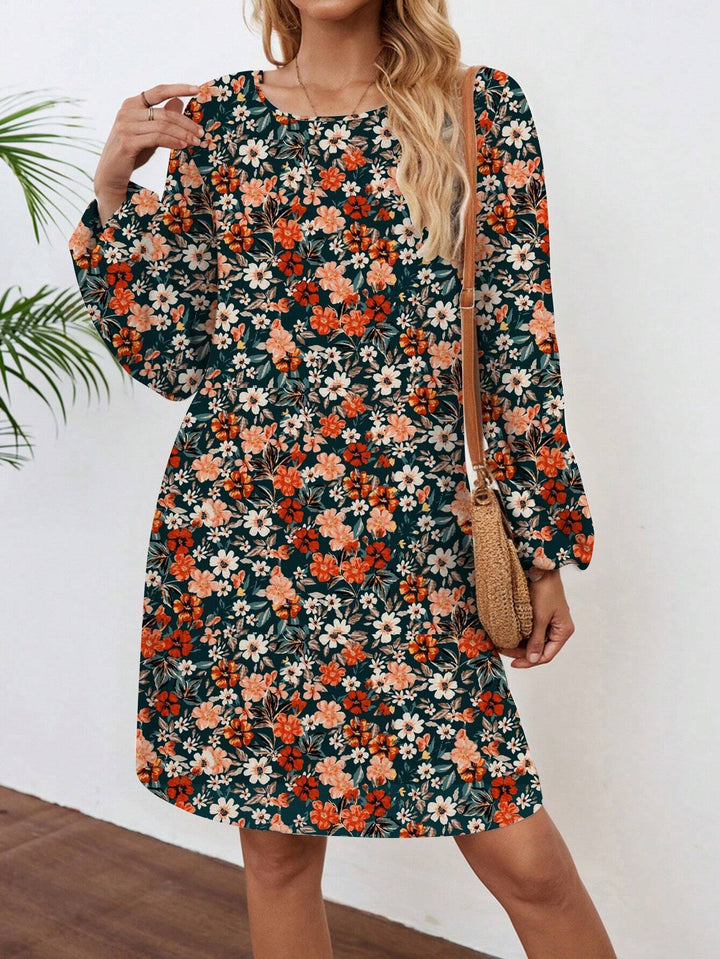 Casual women's leisure dress with floral accents Lune London