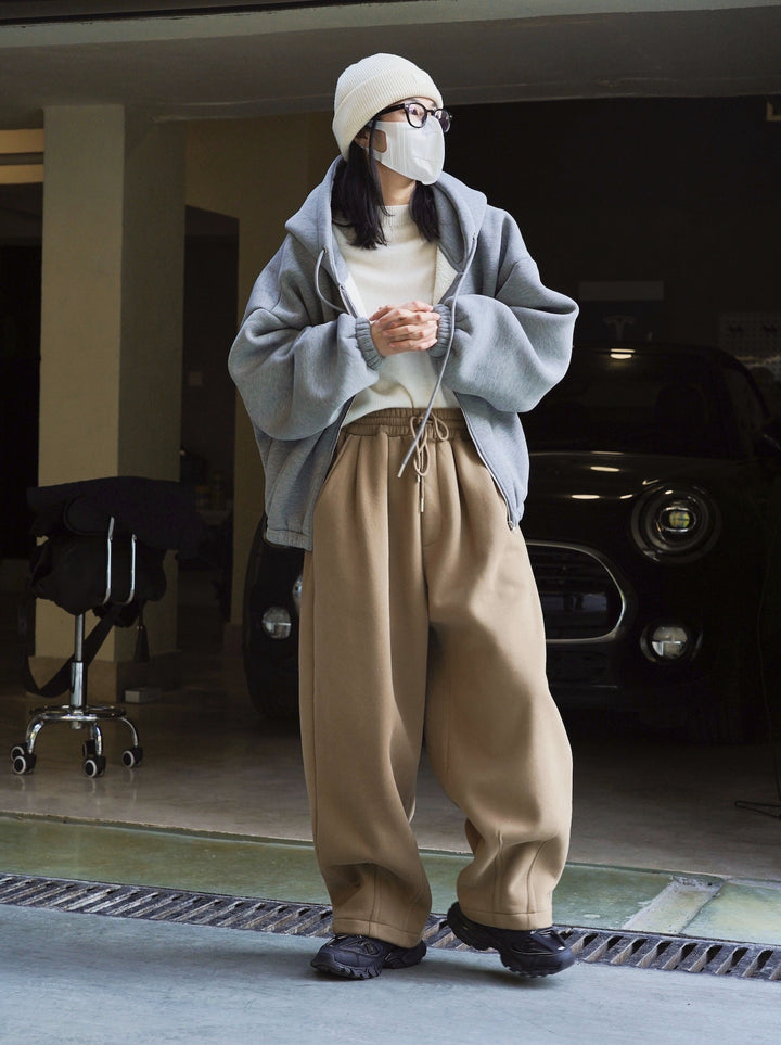 Dame Confort Oversized Hoodie-Veste avec grandes poches et cordon Chic & Stil