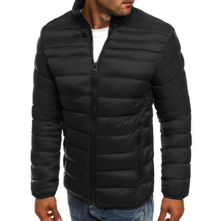 Quilted jacket for men with a stand-up collar and zippered side pockets Lune London