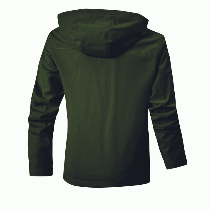 Functional waterproof jacket for men with hood and multiple pockets Lune London