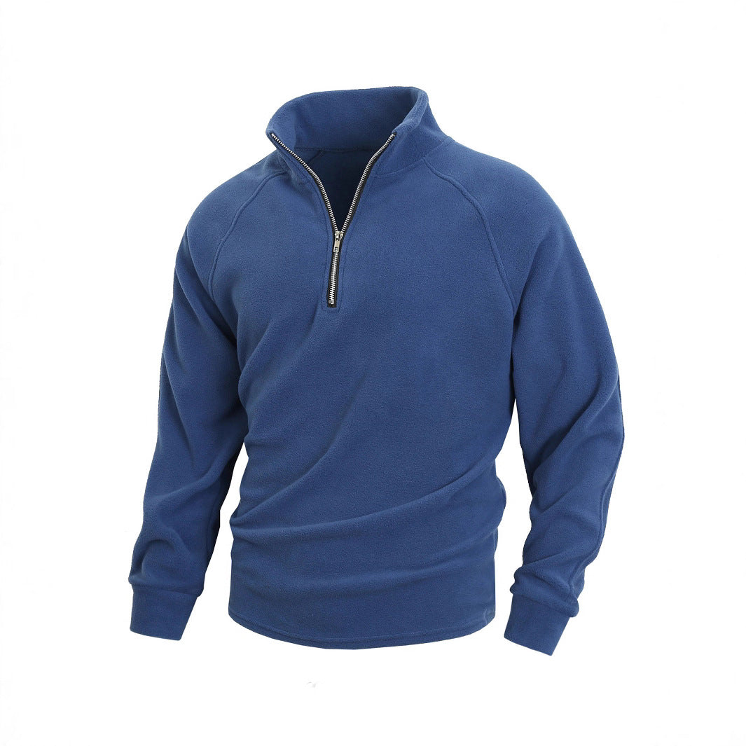 Men's fleece sweater with half-zip and elastic cuffs Lune London