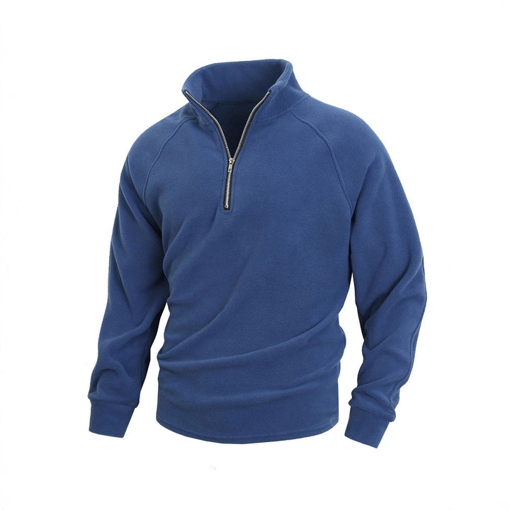 Men's fleece sweater with half-zip and elastic cuffs Lune London