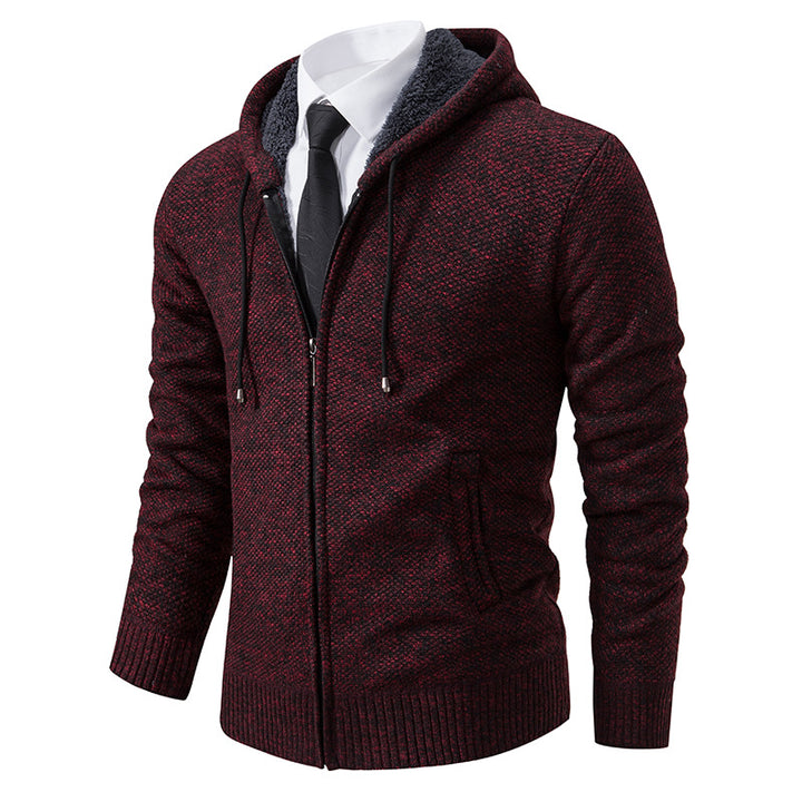 Men's knit jacket with modern cut and practical zipper Lune London