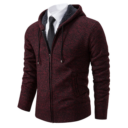 Men's knit jacket with modern cut and practical zipper Lune London