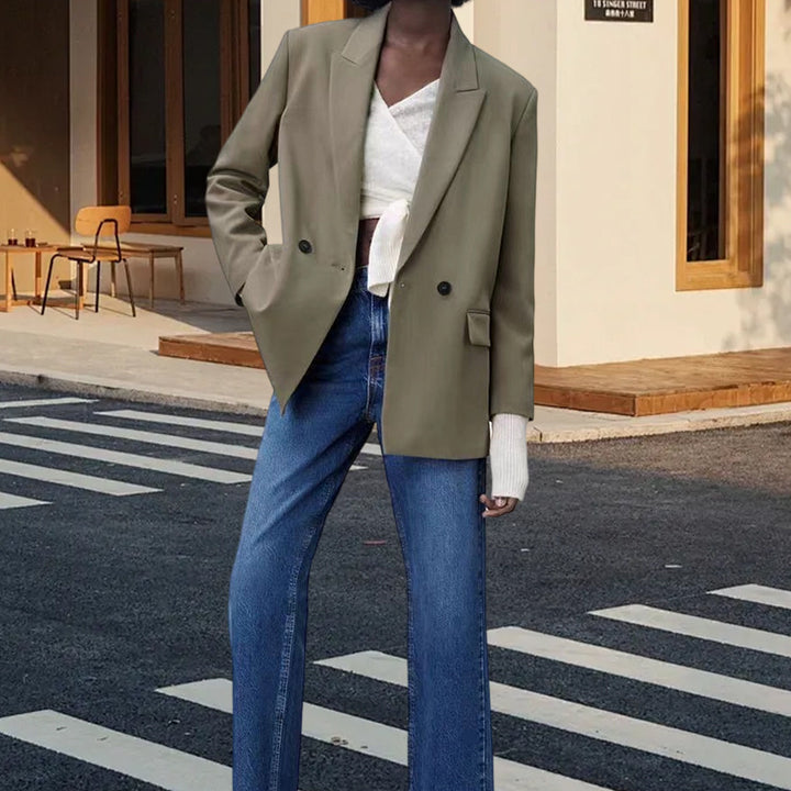Women Elegant Double-Breasted Blazer Lune London