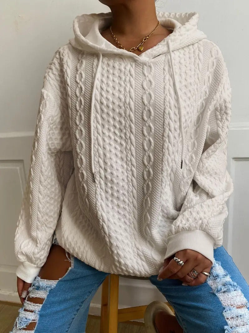Ladies Oversized Hoodie with Patterns featuring Structured Details and a Hood Lune London