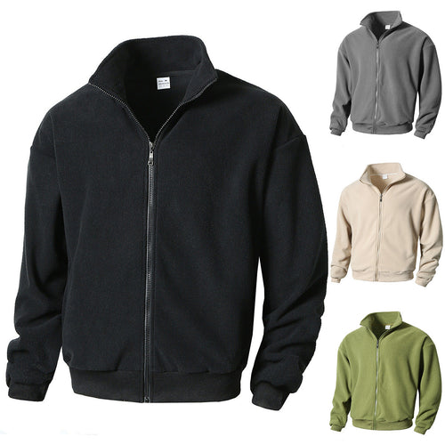 Fleece jacket for men with high collar and zipper Lune London