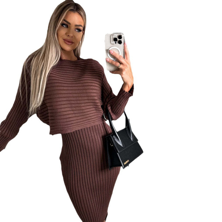 Chic Ribbed Knit Bodycon Dress for Women