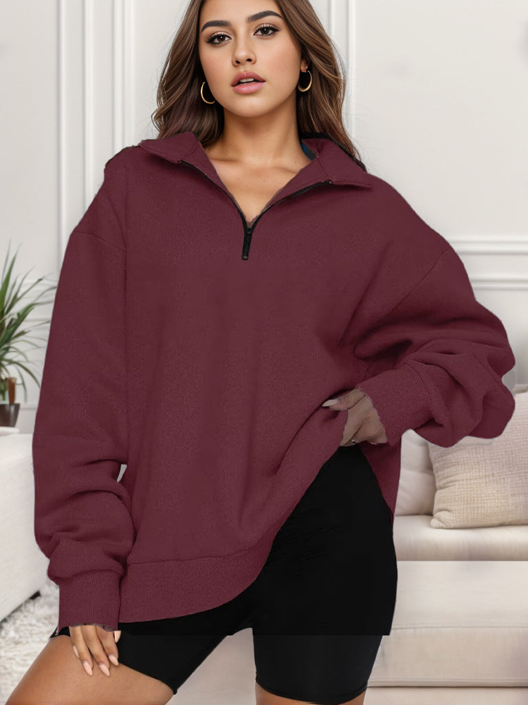 Oversized sweatshirt for women with high collar Lune London